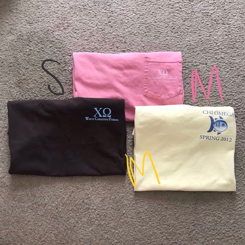 Set of 4 Chi Omega Shirts